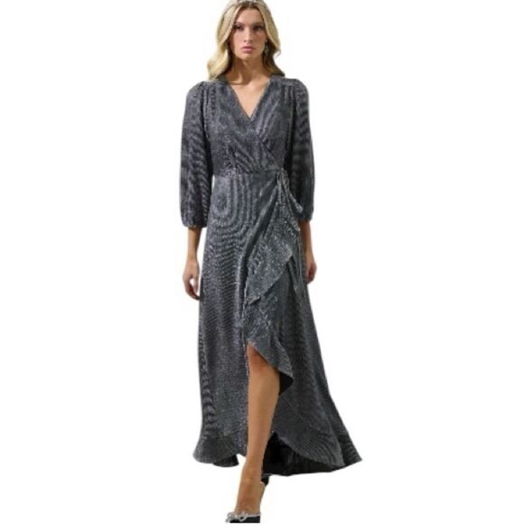 Sugarlips Dresses & Skirts - Sugarlips Women's Marly Shimmer Abelia Hi Low Wrap Dress size Small